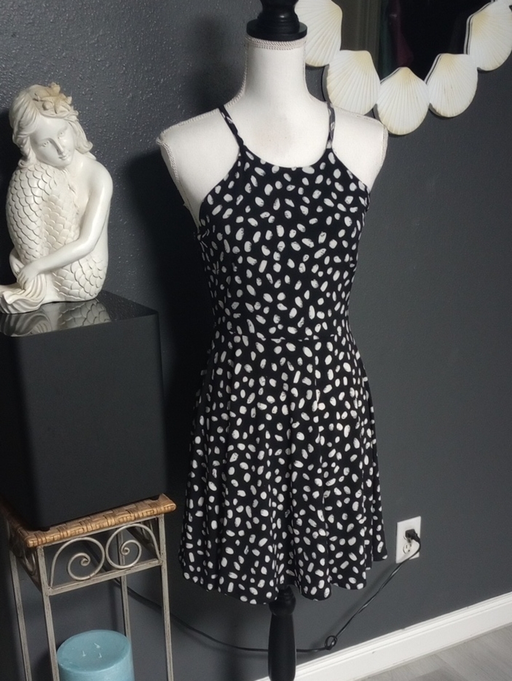 Cute Bar III Black and White Spotted Mini Dress
